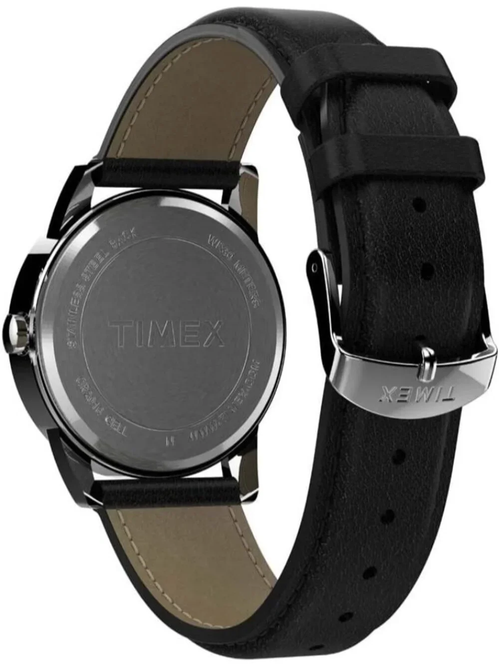 Men's Black And Blue Analog Quartz Leather Strap Sport Easy Reader Wrist Watch